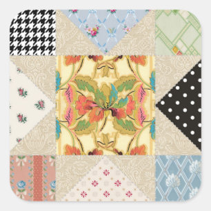  landstijl Evening Star Quilt Pattern Vierkante Sticker