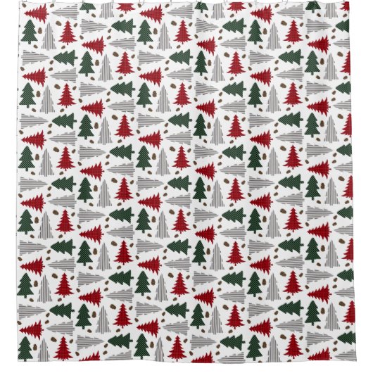 Landstijl kerstbomen — Shower Curtain Douchegordijn (Voorkant)