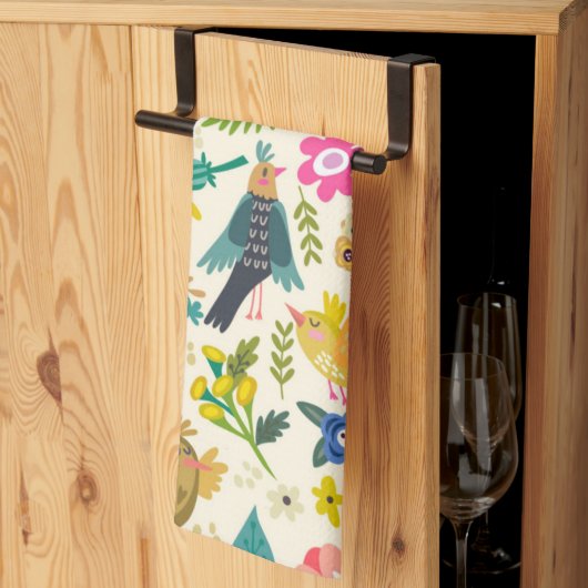 Landvogels en bloesems kleurige handdoeken (Derde Gevouwen)
