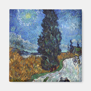 Landweg in Provence 's nachts door Van Gogh Magneet