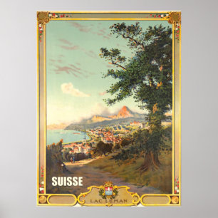 Landweg nabij Lac Leman, Suisse Poster