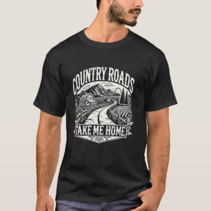 Landwegen Brengen Me Huis Cowboy Westelijk Virgini T-shirt