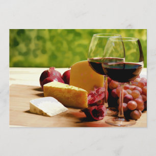 Landwijn, kaas en fruit kaart