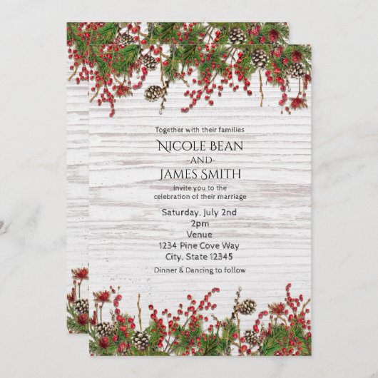 Landwintervakantiebessen en -bonnen kaart (Voorkant / Achterkant)