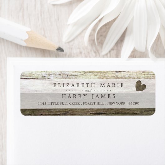 Landwoudheartbruiloft Etiket (Insitu)