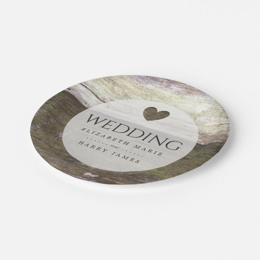 Landwoudheartbruiloft Papieren Bordje (Gekanteld)