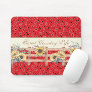 Landzonnebloemen op Bandana Print Custom Muismat