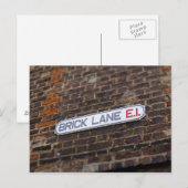 Lane en brique - Londres - Signe de rue - Carte po (Devant / Derrière)