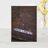 Lane en briques - Signe de rue - Carte de voeux (Fleur jaune)