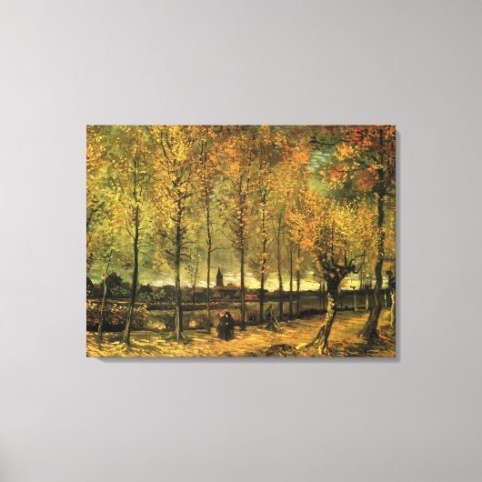Lane met Poplars van Vincent van Gogh Canvas Afdruk (Voorkant)