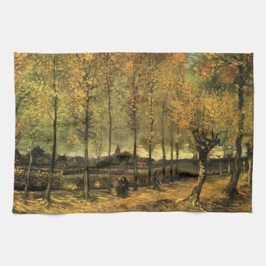 Lane met Poplars van Vincent van Gogh Theedoek (Horizontaal)