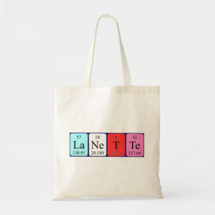 Lanette periodieke lijstnaam canvas tas