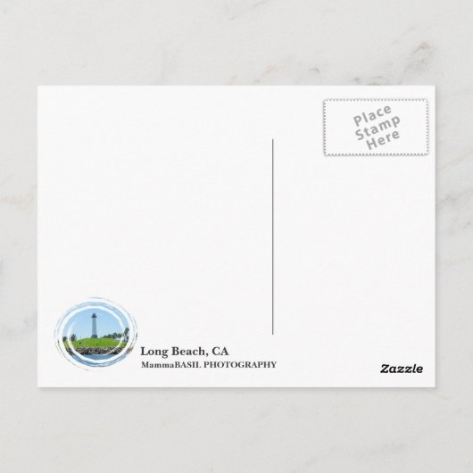 Lang beach vuurtoren Briefkaart! Briefkaart (Achterkant)