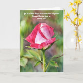 Lang en roze Rose Bijbel Verse Art Note Kaart (Gele Bloem)
