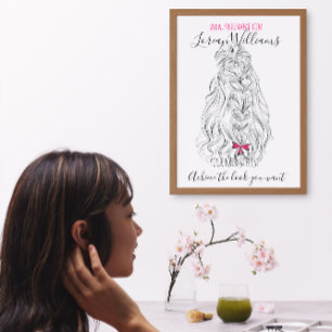 Lang golvend haar met een strik  Hairstyling brand Canvas Afdruk