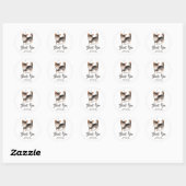 Lang haar Chihuahua hond Verjaardag Dank u Ronde Sticker (Vel)