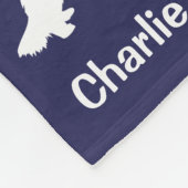 Lang Haar Dachshund Gepersonaliseerde Navy Deken (Hoek)