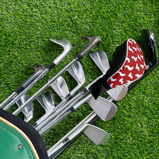 Lang Haar Dachshund Liefdevolle Golfer Licht Blauw Golfheadcover