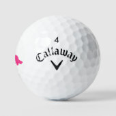 Lang Haar Dachshund Roze Golfer Gift Golfballen (Logo)