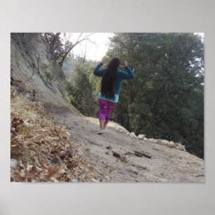 Lang haar in het bos poster