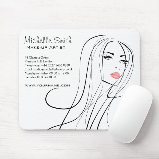 Lang haar kapper visagist branding muismat (Met muis)