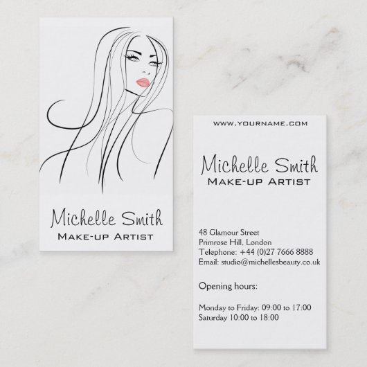 Lang haar kapper visagist branding visitekaartje (Voorkant / Achterkant)