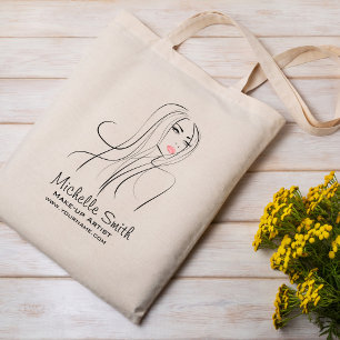 Lang haar kapster visagist branding tote bag
