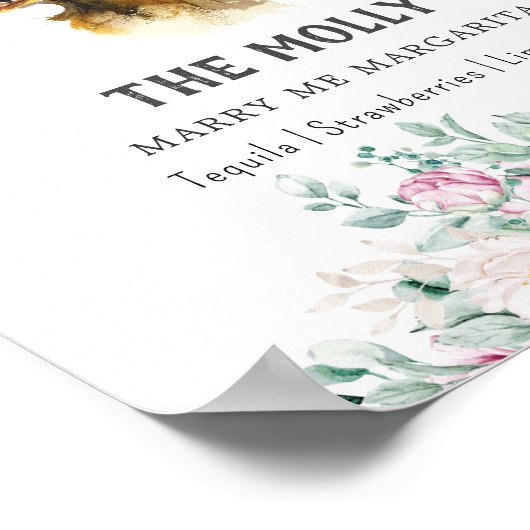 Lang Haired Dachshund Trouwhandtekening Drink Teke Poster (Hoek)