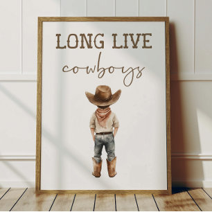 Lang leve cowboys poster kids western kamer decora