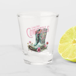 Lang leve Cowgirls Floral Cowboy Laarzen Shot Glas