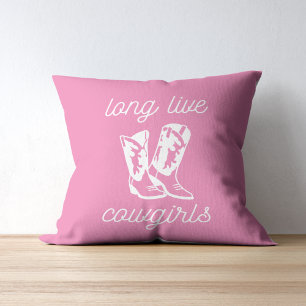 Lang leve cowgirls   Retro Roze Cowgirl laarzen Kussen