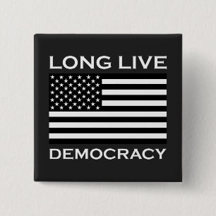 Lang leve de Amerikaanse democratie Vierkante Button 5,1 Cm