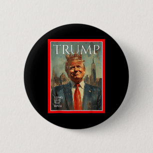 Lang leve de koning Trump Ronde Button 5,7 Cm
