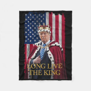 Lang Leve De Koning Vintage Retro Trump Portret 4t Fleece Deken
