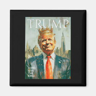 Lang leve de koning Vintage Retro Trump Portret 4t Magneet