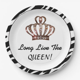 "Lang leve de KONINGIN!" Papieren Bordje