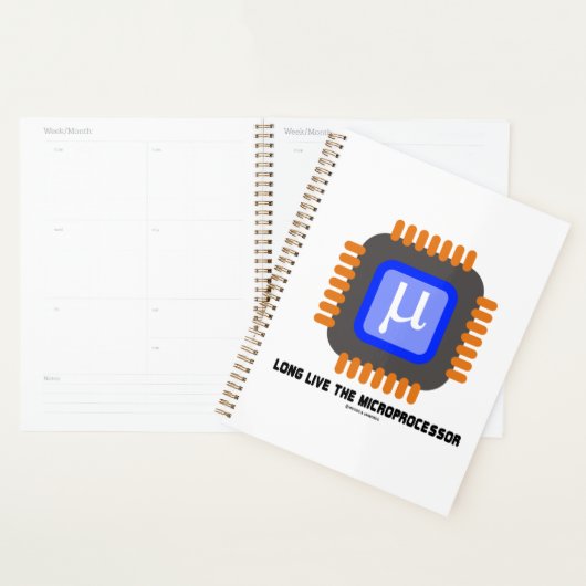 Lang leve de microprocessor microchip geek humor planner (Display)