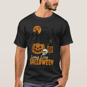 Lang leve Halloween Grappige Pompoen Zwarte Kat Ma T-shirt