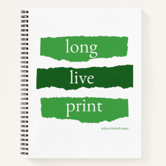 lang leve print spiraal notebook in groen notitieboek