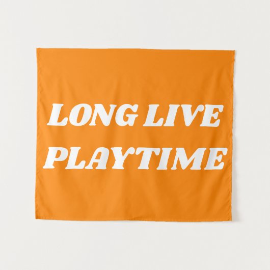 Lang leve speelkwartier Kinderkamer Nursery Oranje Wandkleed (Voorkant (horizontaal))