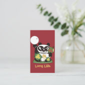 Lang leven God Panda Lucky Charm Visitekaartje (Staand voorkant)