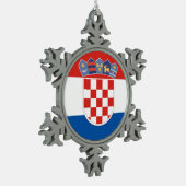 Lang symbool land Kroatië Tin Sneeuwvlok Ornament (Links)