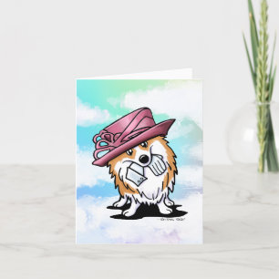 Lang van de koningin Corgi houden Bedankkaart