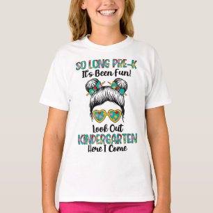 Lang voorschoolse Hallo Kindergarten Girls Messy B T-shirt