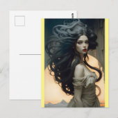 lang wild haar briefkaart (Voorkant / Achterkant)