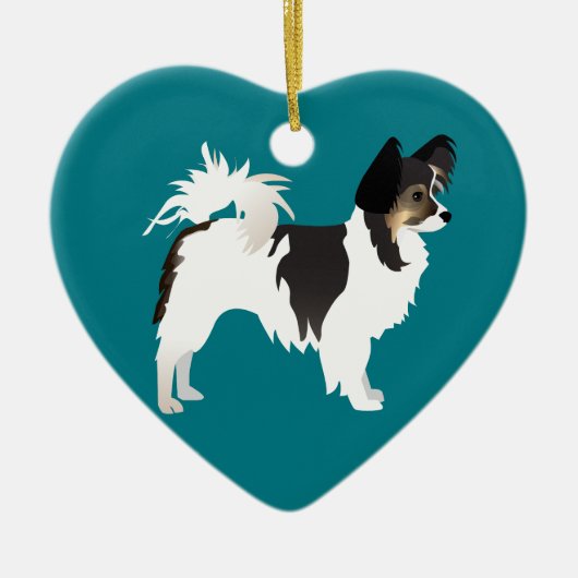 Langdurig Chihuahua of Papillon Basic Design Keramisch Ornament (Voorkant)