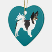 Langdurig Chihuahua of Papillon Basic Design Keramisch Ornament (Links)