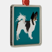 Langdurig Chihuahua of Papillon Basic Design Metalen Ornament (Rechts)