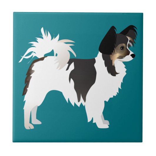 Langdurig Chihuahua of Papillon Basic Design Tegeltje (Voorkant)