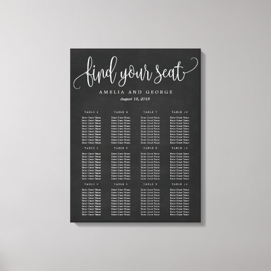 Langdurig kalligrafiesediagram Gewikkeld Canvas (Voorkant)